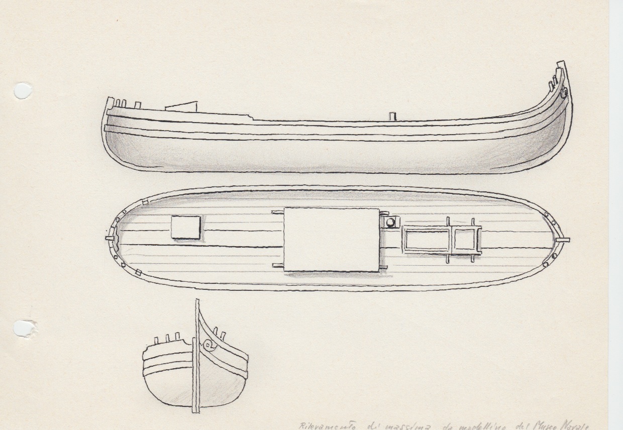 095 Rilevamento di massima da modellino del Museo Storico Navale di Venezia